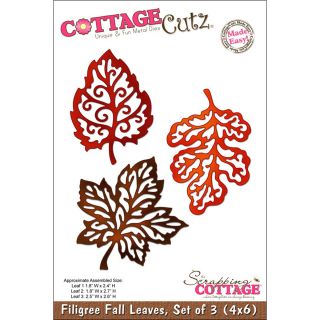 Cottagecutz Die 4x6 3 Filigree Fall Leaves Made Easy