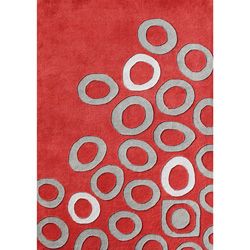 Alliyah Hand made Poppy Red New Zealand Blend Area Rug (8 X 10)