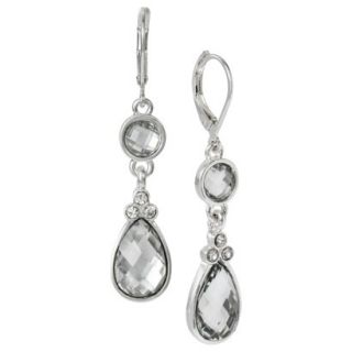 Lonna & Lilly Clear Stone Drop Earrings   Silver