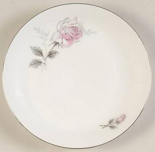 Bohemia Ceramic Silver Rose (Platinum Trim) Salad Plate, Fine China Dinnerware  