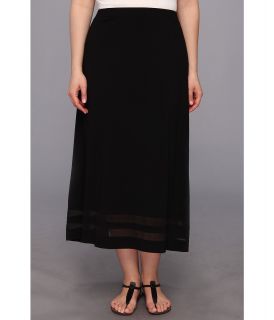 Vince Camuto Plus Size Maxi Skirt w/ Chiffon Inset Womens Skirt (Black)