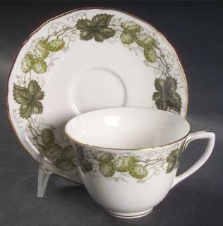 Royal Worcester Worcester Hop, The Flat Cup & Saucer Set, Fine China Dinnerware