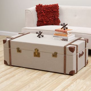 Journey Beige Linen Trunk Coffee Table