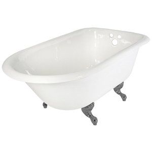 Elizabethan Classics ECR54BSN Universal 54 in. Wall Tapped Roll Top Tub with Fee
