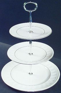 Wedgwood Colosseum Platinum 3 Tiered Serving Tray (DP, SP, BB), Fine China Dinne