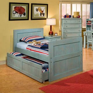 American Woodcrafters Casual Wood Weathered Blue Captains Bed   AWR617