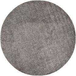 Woven Gray Idealy Plush Shag (4 Round)