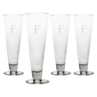Personalized Monogram Classic Pilsner Glass Set of 4   F