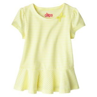 Circo Infant Toddler Girls Striped Peplum Tee   Dandelion Yellow   5T