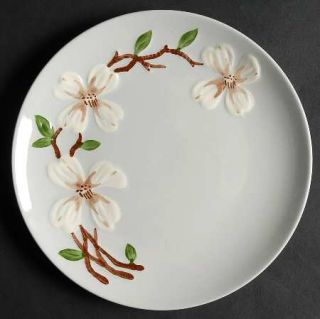 Orchard Dogwood Salad Plate, Fine China Dinnerware   White Dogwoods, Gray Backgr