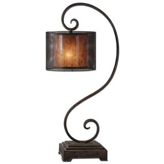 Dalou Scroll 1 light Rustic Dark Bronze Table Lamp