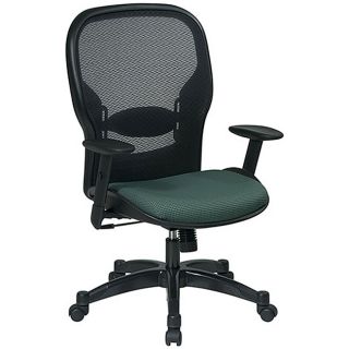 Office Star Space Series Air Grid Backed Green Fabric Seat Chair