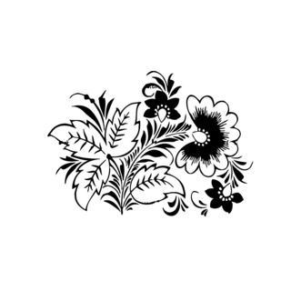 Flowers Vinyl Wall Art Decal (BlackEasy to apply You will get the instructionDimensions 22 inches wide x 35 inches long )