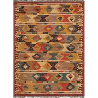 Handmade Flatweave Tribal Pattern Multi colored Area Rug (2 X 3)