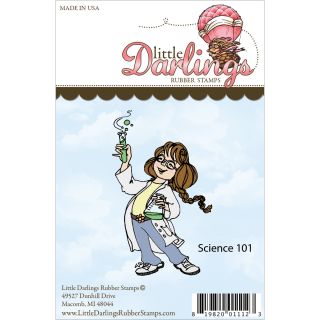 Little Darlings Unmounted Rubber Stamp science 101