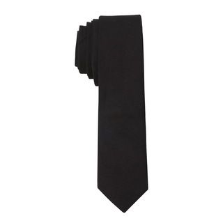 Skinny Tie Madness Mens Solid Black Skinny Tie