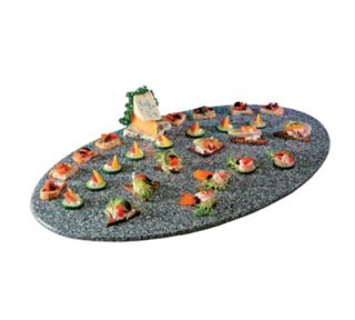 Cal Mil 31 Oval Gourmet Faux Stone Serving Tray   Grey