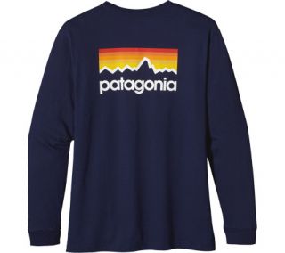 Mens Patagonia L/S Line Logo T Shirt   Classic Navy T Shirts