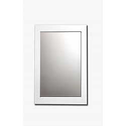 White Satin Beveled Mirror (White satinMaterials Glass and woodDimensions 36 inches high x 30 inches wide x 1 inch deep  )