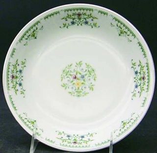 International Juliet Coupe Soup Bowl, Fine China Dinnerware   Green Bands,Floral