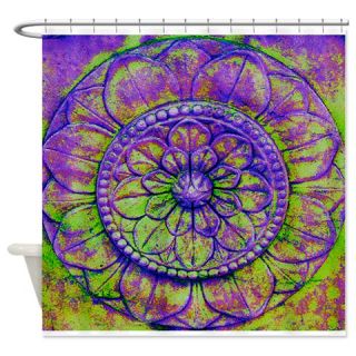  Purple Circle Flower Shower Curtain  Use code FREECART at Checkout