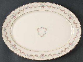 Syracuse Arcadia 14 Oval Serving Platter, Fine China Dinnerware   Old Ivory, Fl