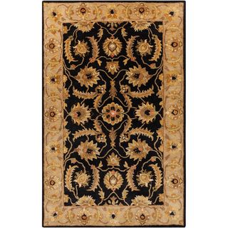 Hand tufted Actone Floral Border New Zealand Rug (9 X 13)