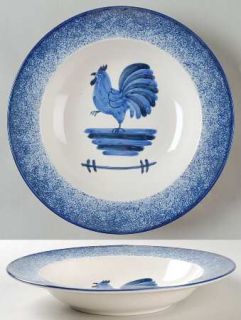 Mikasa Sunrise Large Rim Soup Bowl, Fine China Dinnerware   Blue Rim And Rooster
