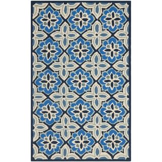 Safavieh Four Seasons Stain Resistant Hand hooked Blue Rug (26 X 4)