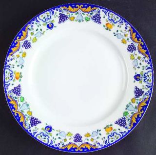Ceralene Vendanges (Blue Trim) Luncheon Plate, Fine China Dinnerware   Blue Edge