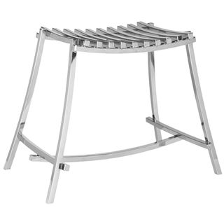 Safavieh Chic Deco Stainless Steel Stool (SteelMaterials Stainless steelFinish SteelDimensions 15.4 inches high x 20.5 inches wide x 12.6 inches deep )