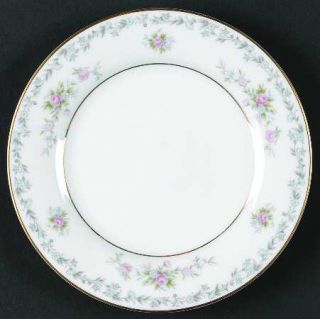 Noritake Barton Bread & Butter Plate, Fine China Dinnerware   Blue Flower Laurel