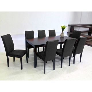 Warehouse Of Tiffany 9 piece Black Juno Table Dining Set