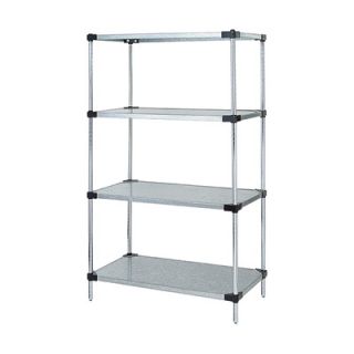 Quantum Solid Shelf Unit System   86in.H Unit with 4 48in.W x 18in.D Shelves,