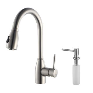 Kraus KPF2130SD20 16.5 Single Lever PullOut Kitchen Faucet and Soap Dispenser Stainless Steel