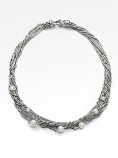 David Yurman Sterling Silver & Petite Pearl 8 Row Necklace  