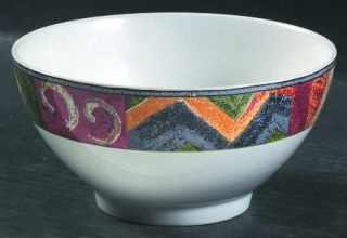 Furio Mesa Individual Salad Bowl, Fine China Dinnerware   Multicolor Geometric R
