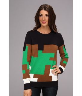 MICHAEL Michael Kors Graphic Block Sweater Womens Sweater (Blue)