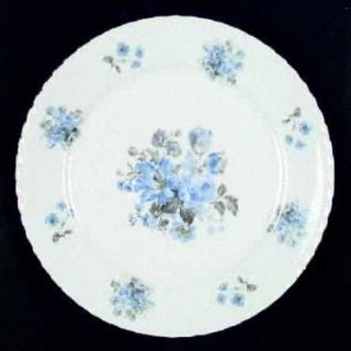 Bohemia Ceramic Boh22 Dinner Plate, Fine China Dinnerware   Blue & Gray Florals,