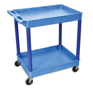Luxor Tray Shelf Carts   32Wx24D Shelf   38 1/2H   Blue   Blue  (BUTC11BU)