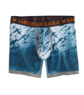 Black AE Photo Real Sharks Athletic Trunk, Mens XS