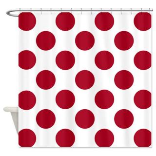  Dk Berry Red Big Polka Dots Shower Curtain  Use code FREECART at Checkout