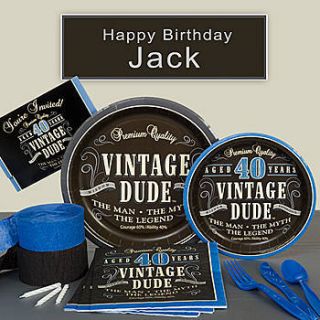 Vintage Dude 40 Deluxe Party Pack