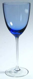 Mikasa Rivoli Slate Blue Water Goblet   Slate Blue Bowl, Clear Stem
