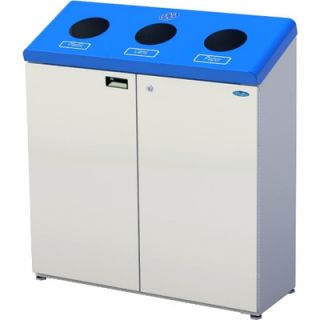 Frost Three Stream Free Standing Recycling Station 316 / 316S Finish White/Blue