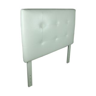 Classic Twin Size Button Tufted Creamy White Faux Leather Headboard