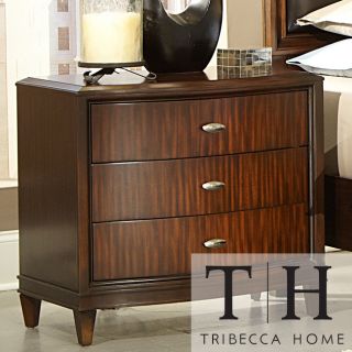 Tribecca Home Cumbria Retro Modern Curved Front 3 drawer Nightstand