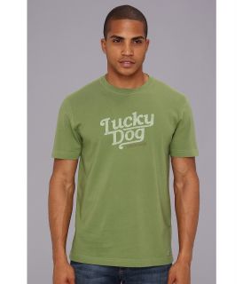 Life is good Lucky Dog Script Crusher Tee Mens T Shirt (Green)