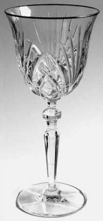 Gorham Rosewood Platinum Wine Glass   Fanned Cuts, Faceted Stem, Platinum Trim