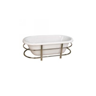 Barclay ATDRN63SS WH Carson Acrylic Double Roll Tub on Wrap Around Stainless Ste